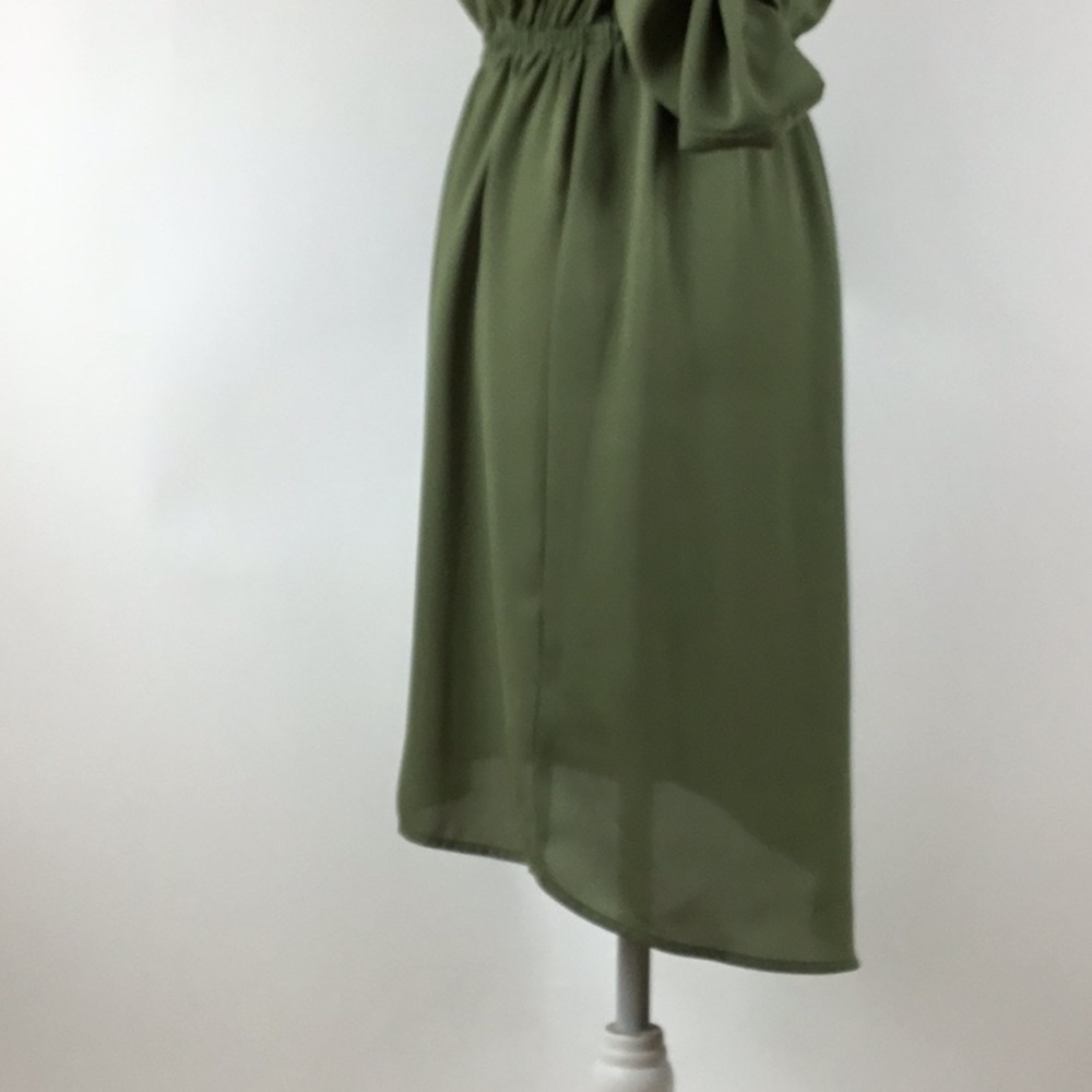 OLIVE GREEN MINI DRESS - Picture 4 of 5